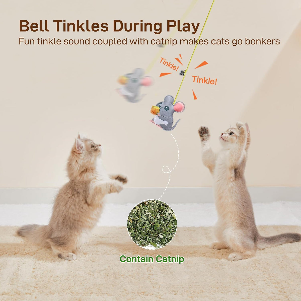 Potaroma Juguetes interactivos de plumas para gatos, 5 piezas, jugu...