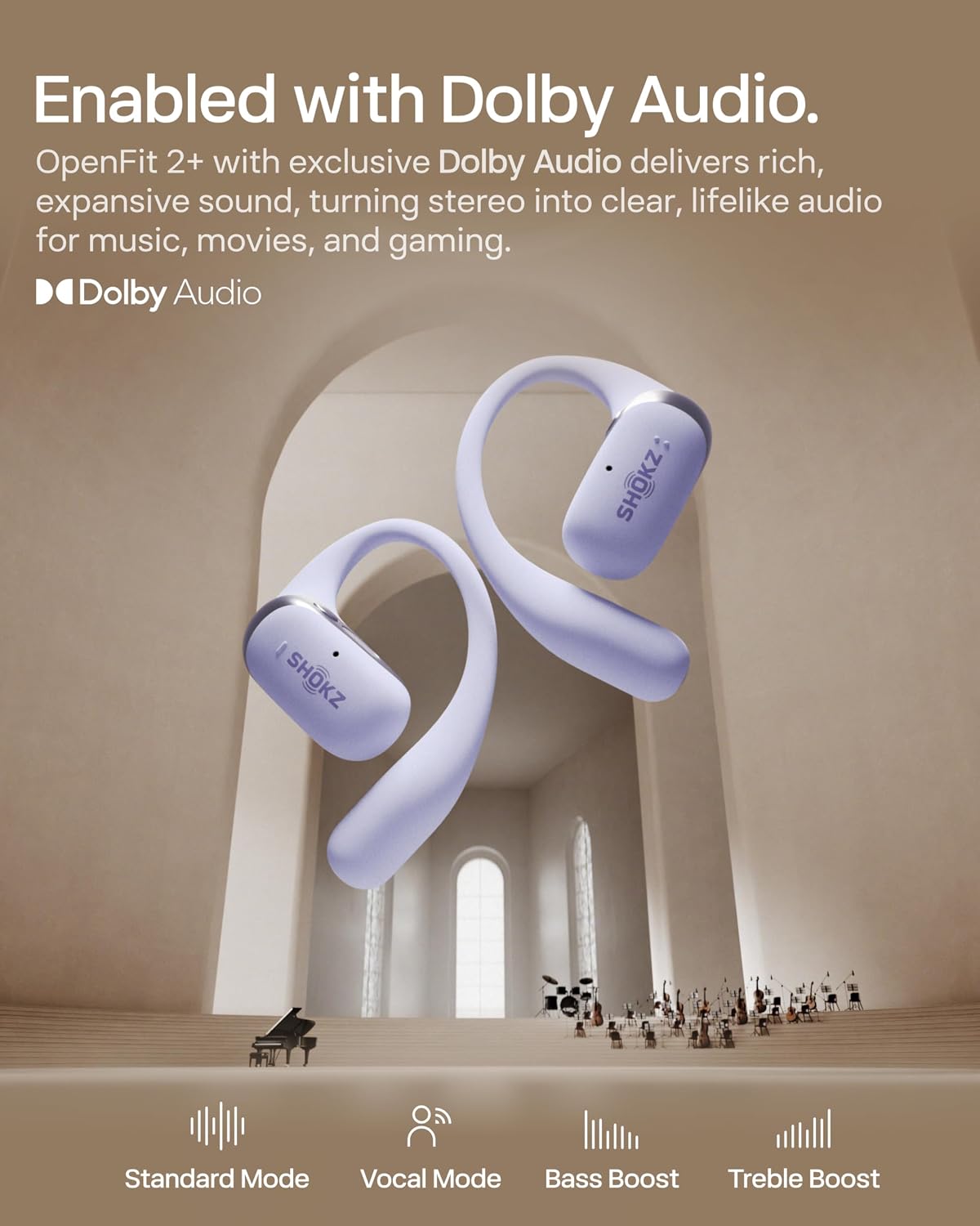 SHOKZ Nuevos auriculares OpenFit 2+ de oreja abierta, compatibles c...