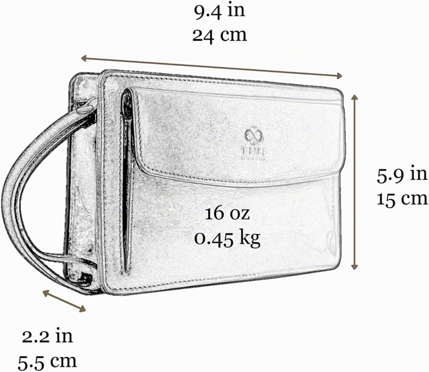 Time Resistance Bolso de mano de cuero para hombre, organizador de...