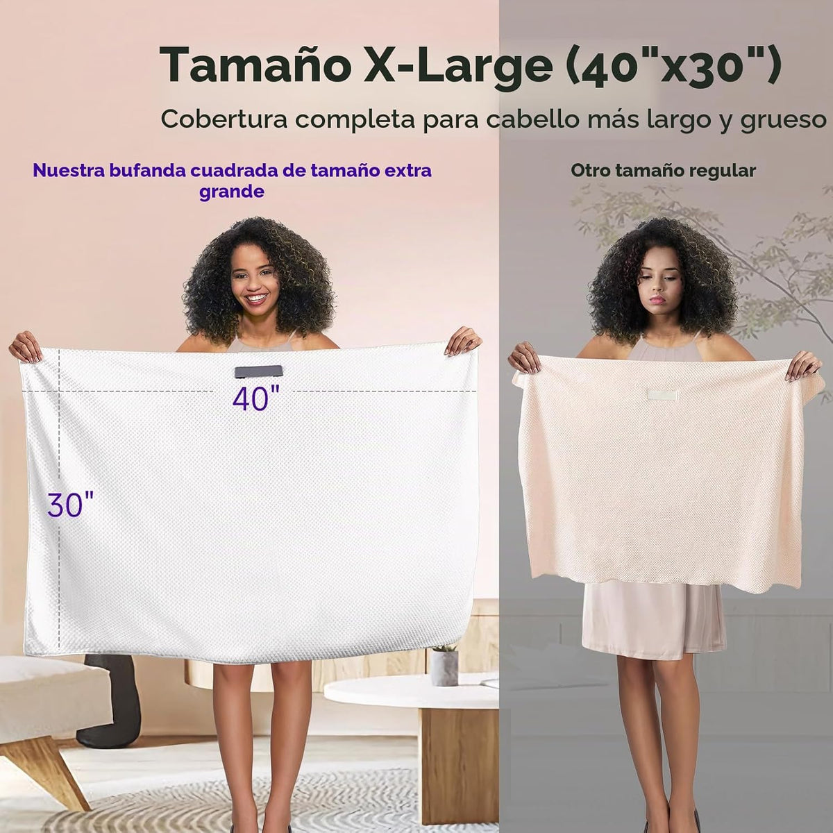 Umisleep Toalla de pelo extra grande de microfibra para mujer, cabe...