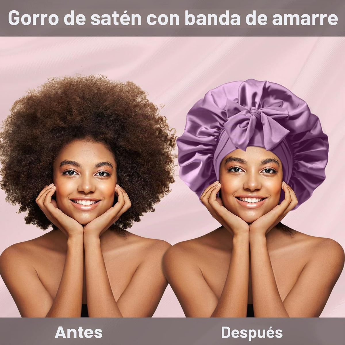 2 piezas de gorro de seda satinada para dormir para mujeres, gorro...