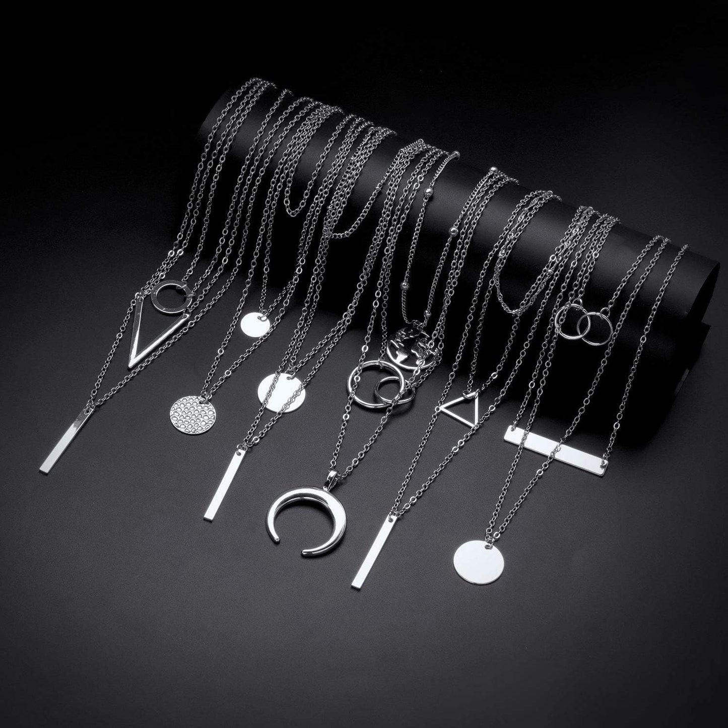 Biokia 6 collares en capas para mujer, collares largos de oro, garg...