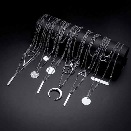 Biokia 6 collares en capas para mujer, collares largos de oro, garg...