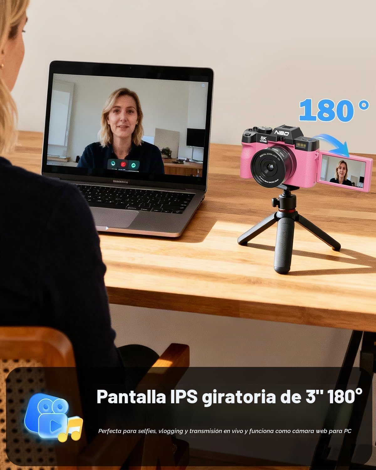NBD Cámaras digitales 8K para fotografía, cámara fotográfica de 64...