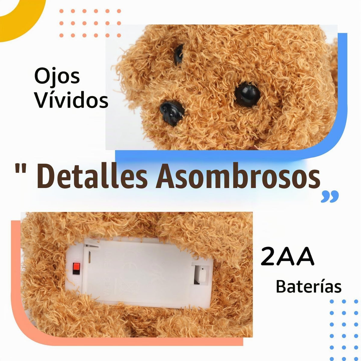 Hopearl Walking Teddy Dog - Juguete electrónico interactivo de pelu...