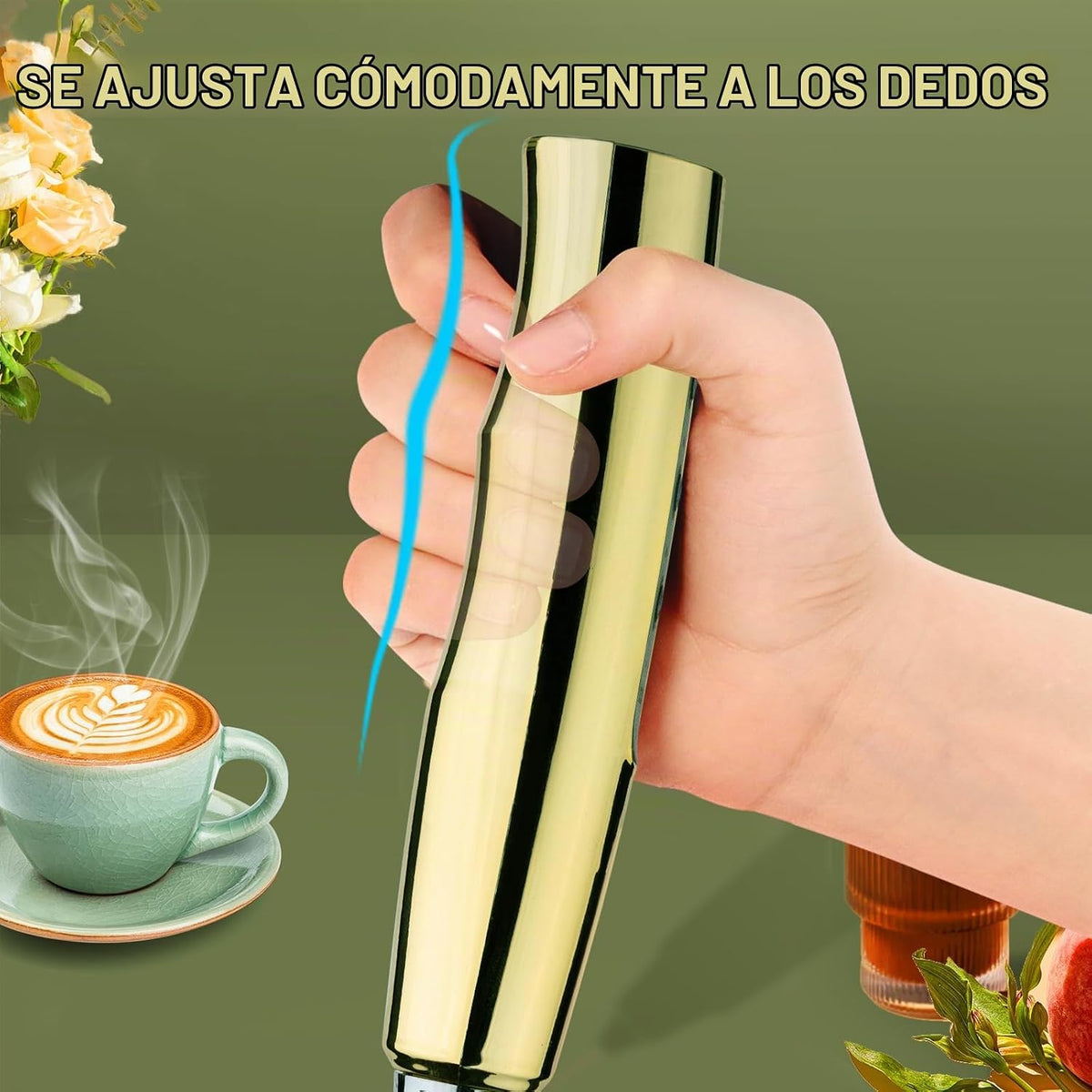 YUSWKO - Varita espumadora de leche de mano para café, batidor eléc...
