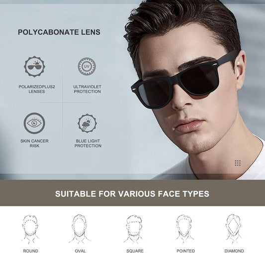 DEMIKOS Gafas de sol polarizadas para hombre y mujer, lentes de esp...