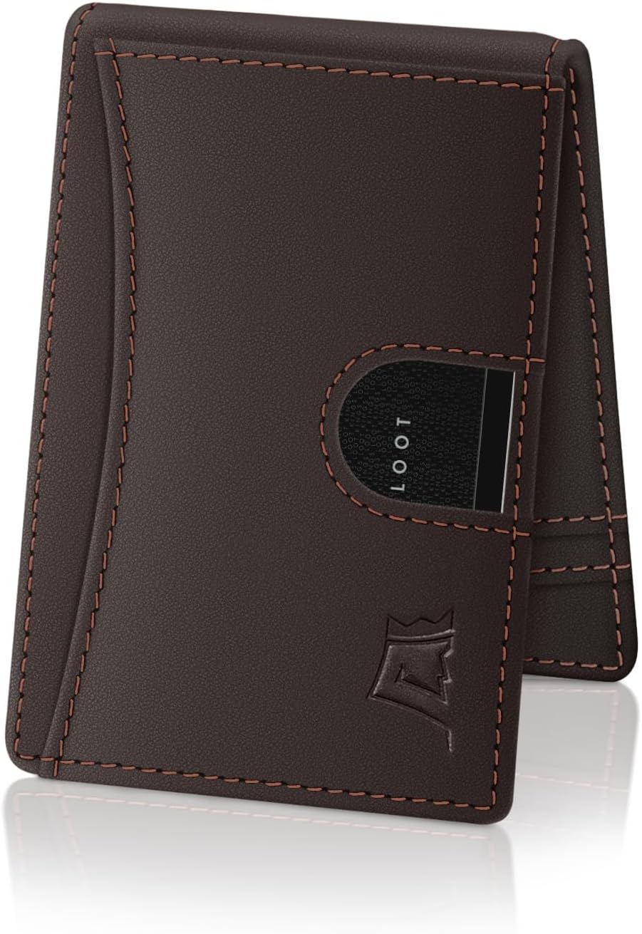 Kings Loot Pinza para billetes cartera minimalista delgada para hom...