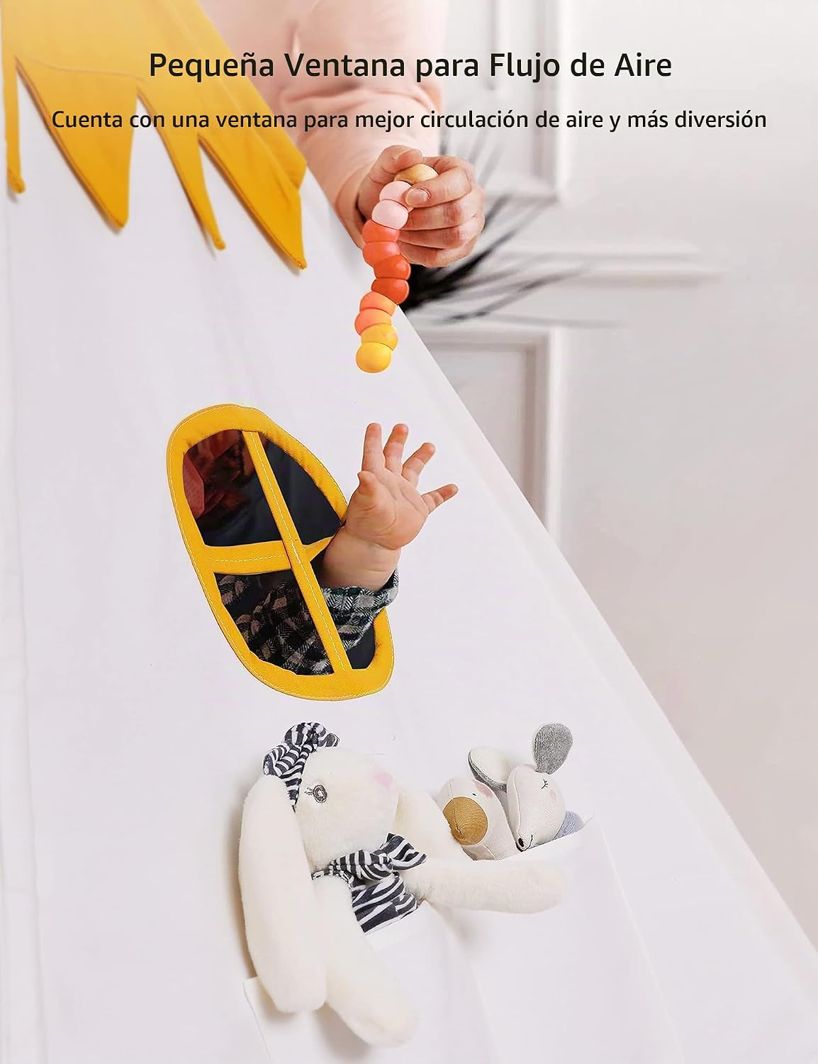 besrey Tienda de campaña tipi para niños con luz y alfombrilla, tie...