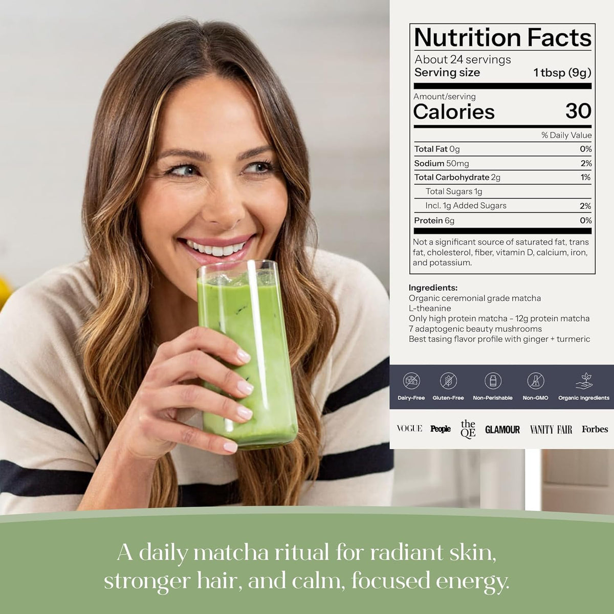 Polvo de Matcha Latte de Kroma Beauty 17.75 oz, 503 g, 60 porciones...