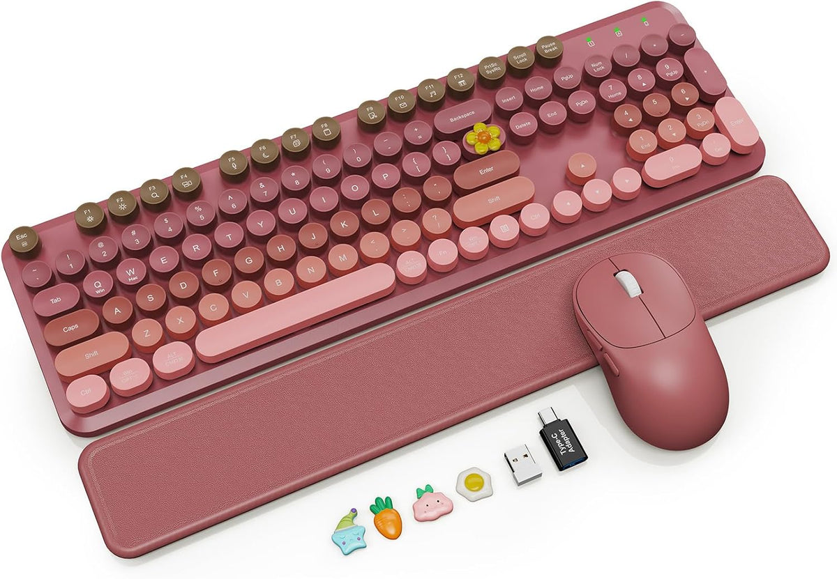 Combo de teclado y mouse inalámbricos, reposamuñecas magnético suav...