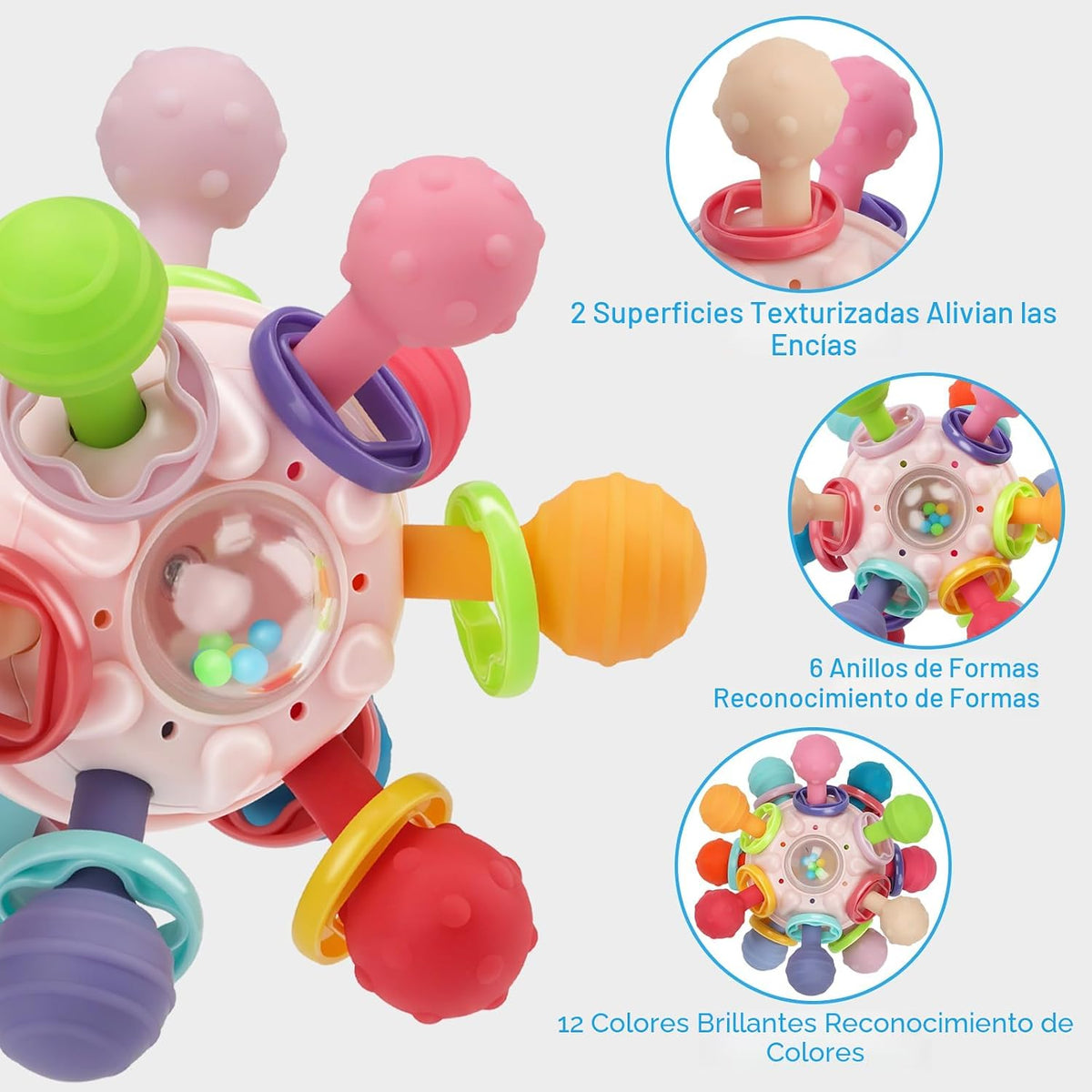 TOHIBEE - Juguete sensorial Montessori de dentición para bebés, de...