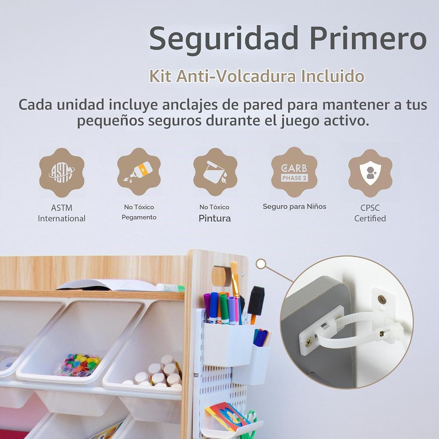 Humble Crew Organizador de juguetes para niños con estante de exhib...