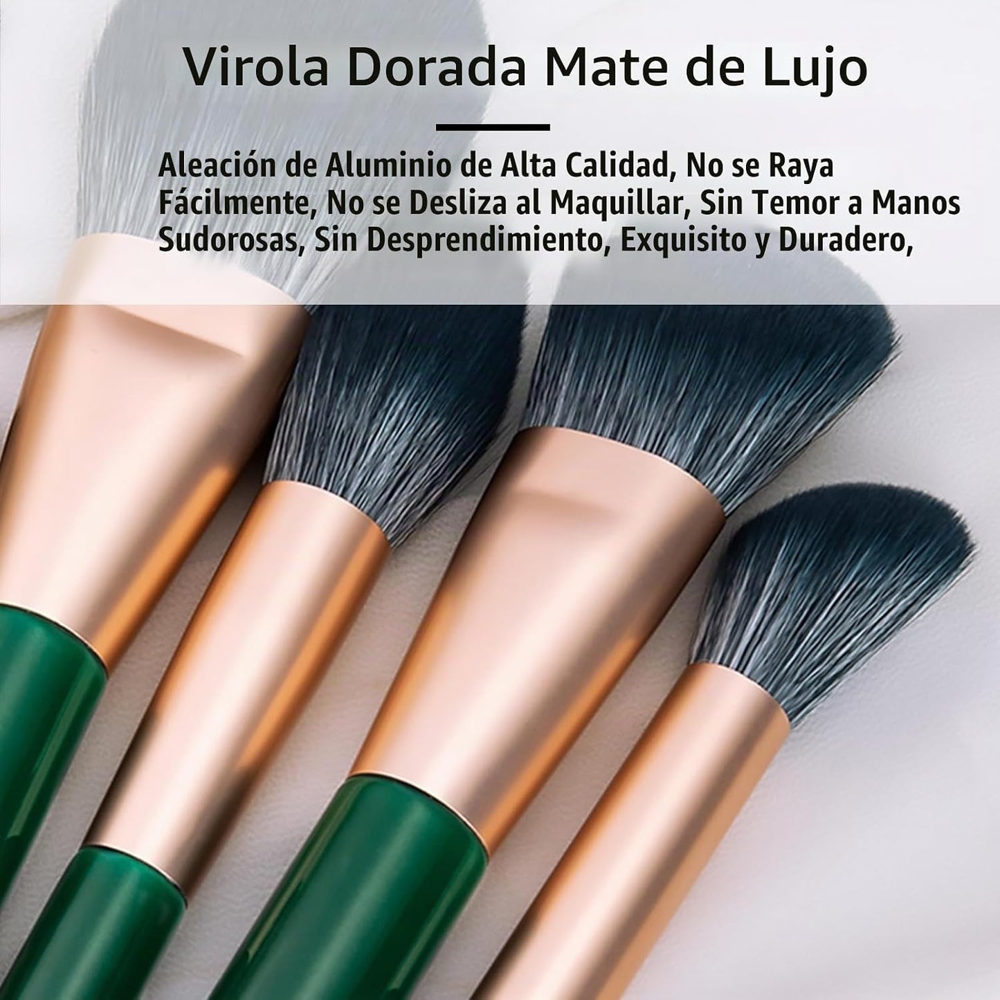 ENZO KEN Juego de brochas de maquillaje de fibra natural y pelo de...
