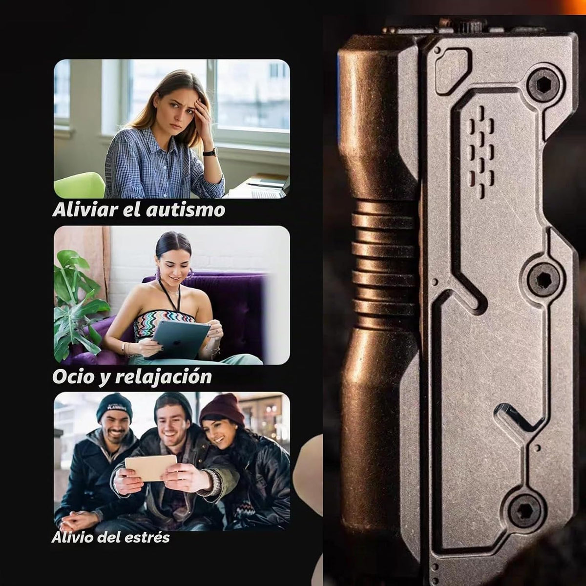 Juguete antiestrés de metal para adultos, de acero inoxidable, para...