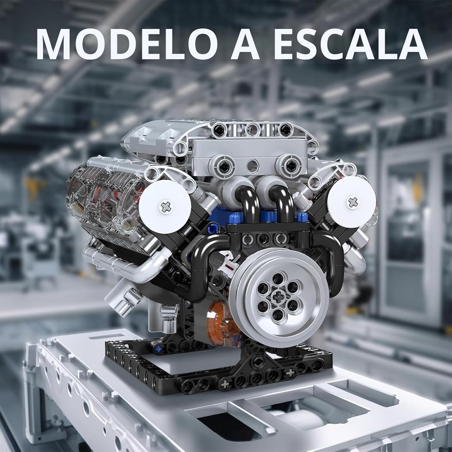 Mould King V8 - Juego de bloques de construcción de motor, kit de m...
