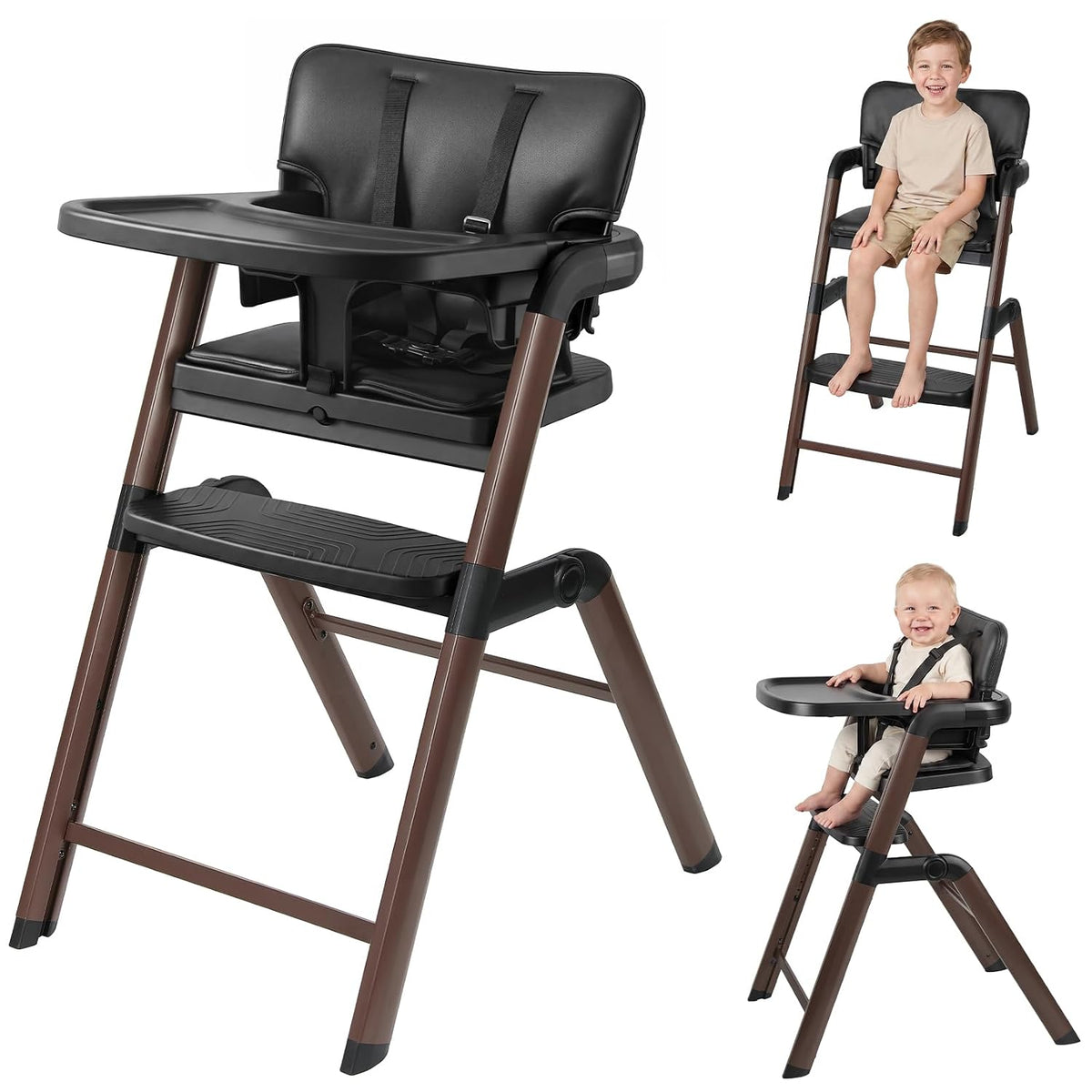 Ezebaby Silla alta para bebés y niños pequeños: sillas altas plegab...