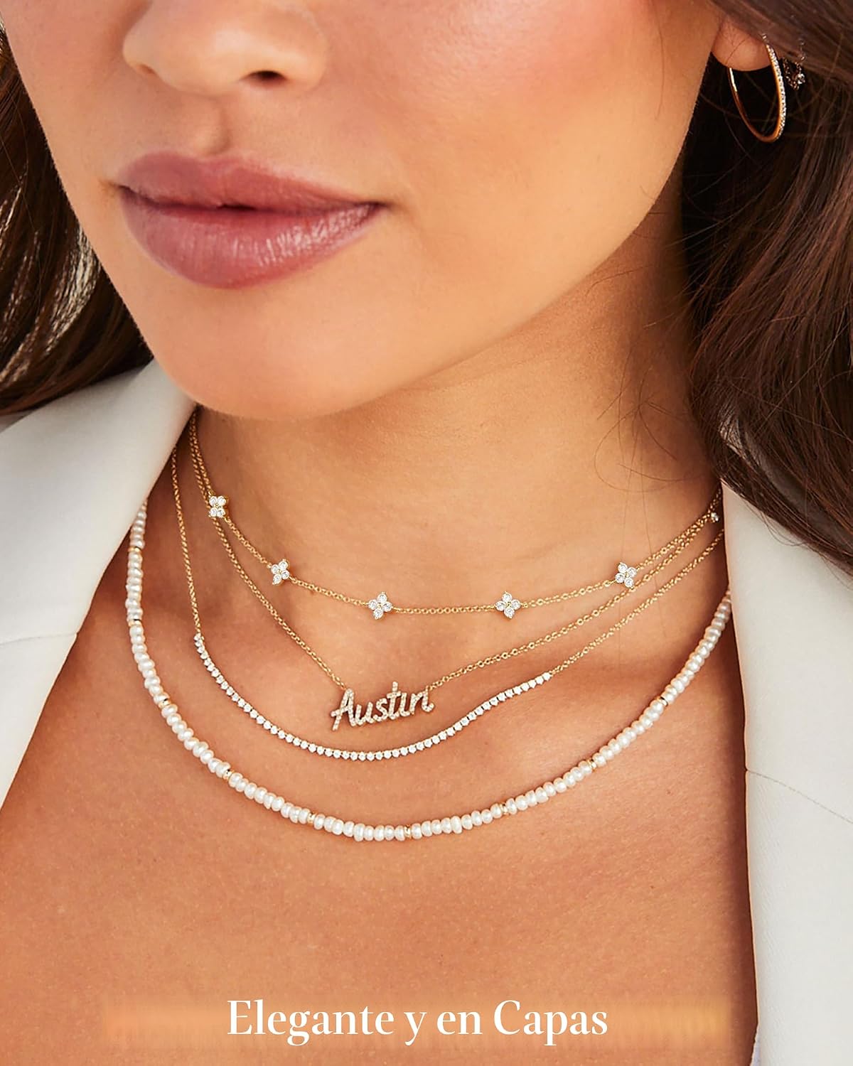 SOLEVAN Collares delicados de trébol con piedra de nacimiento en or...