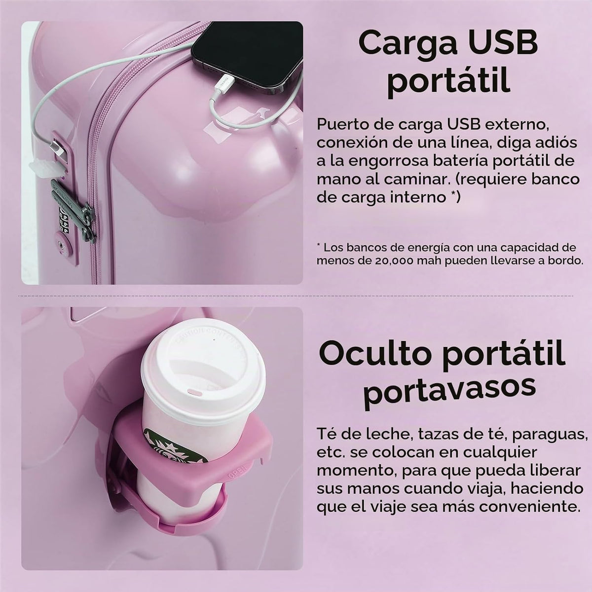 ROAMING 26 pulgadas púrpura lindo comprobado equipaje grande maleta...