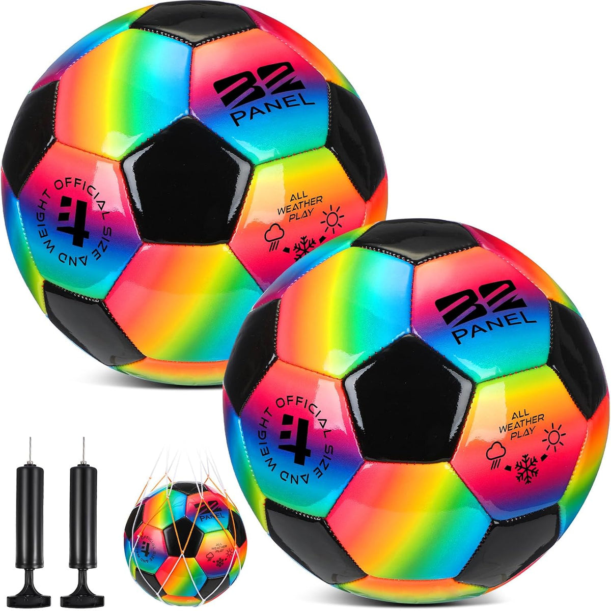 Shappy 2 pelotas de fútbol a granel con bolsa de malla de bomba | T...