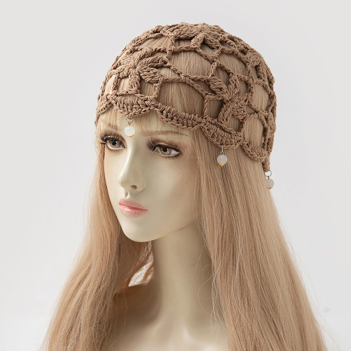 Julpsk Sombrero de ganchillo hecho a mano de verano para mujer, con...