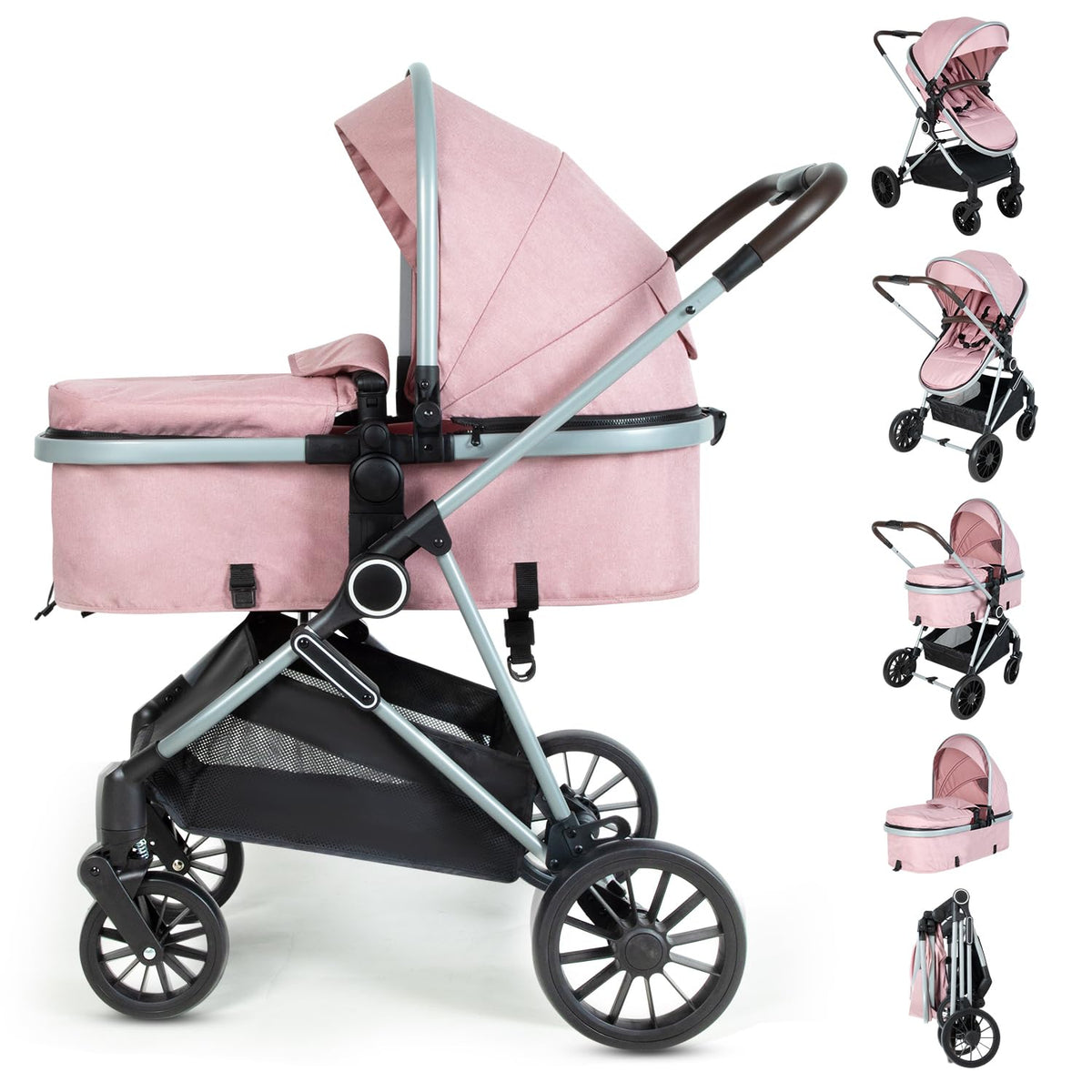 Cochecito de bebé 2 en 1 con modo moisés \u2013 Cochecito plegable...