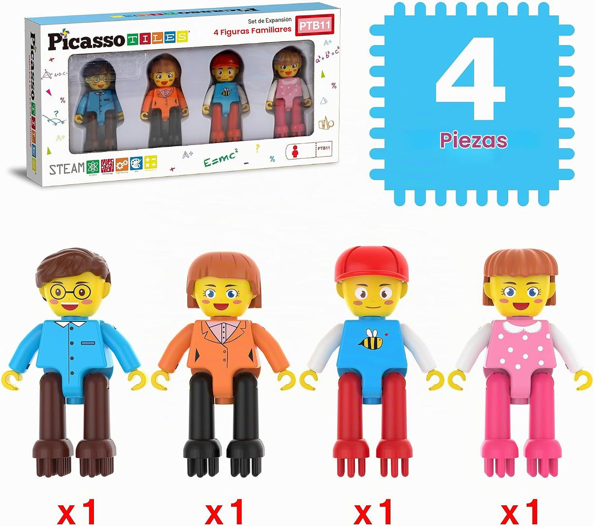 Picasso Toys Bloques de Erizo 4 Figuras de Personajes de Acción Fam...