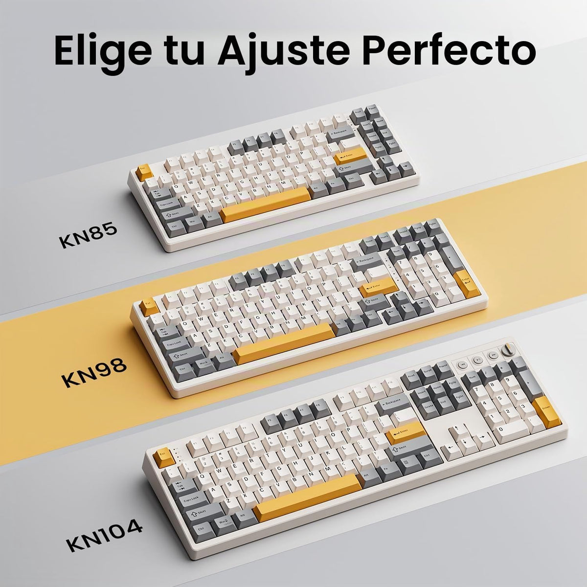 Kisnt Teclado mecánico inalámbrico, con junta montada con sonido cr...