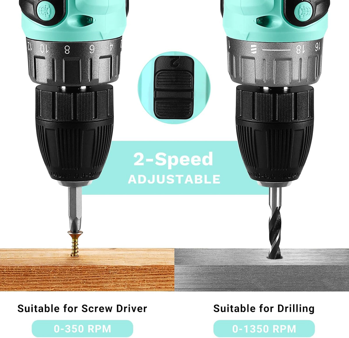 Taladro eléctrico inalámbrico: DEKO PRO Taladro inalámbrico de 20 V...