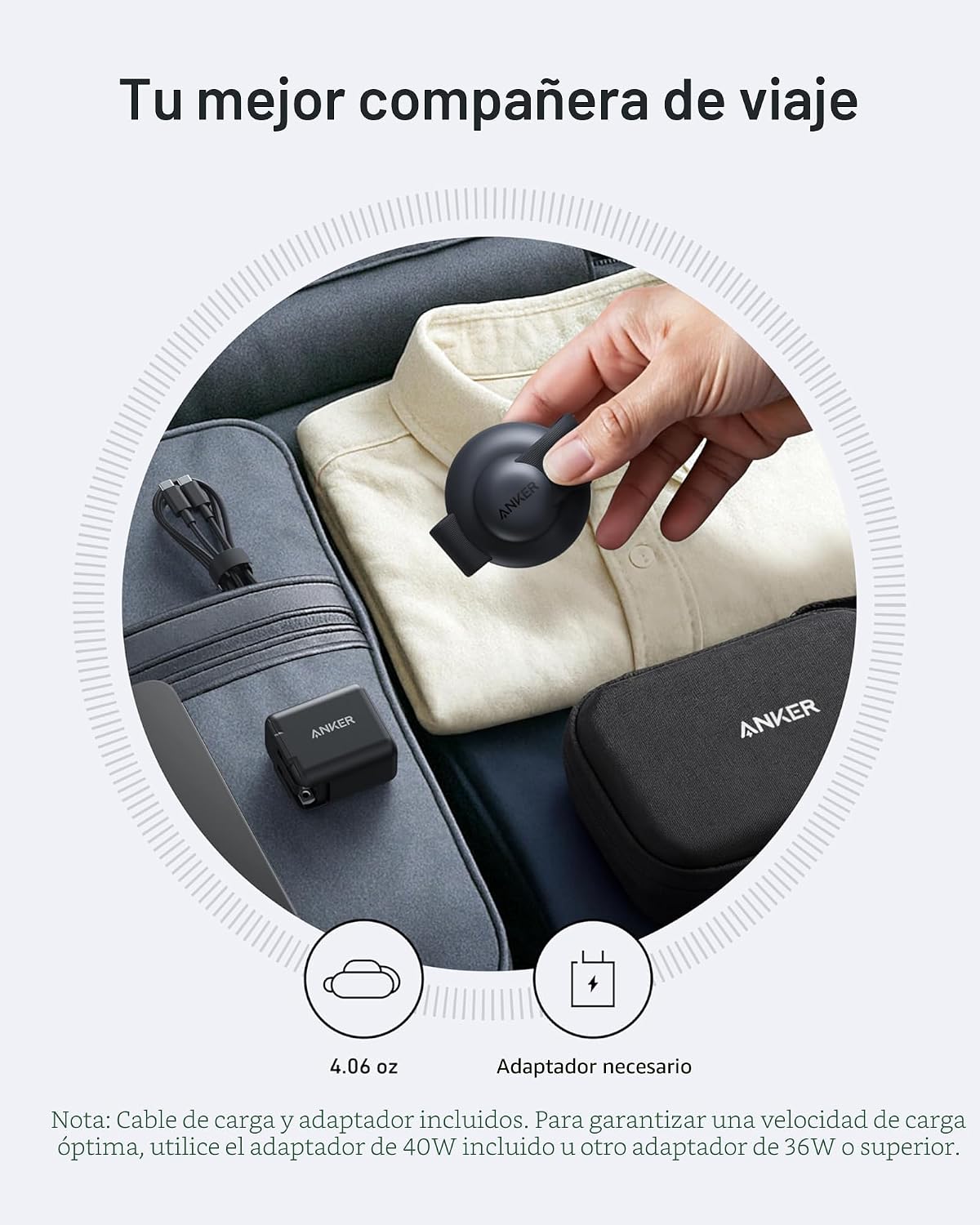 Anker MagGo UFO 3 en 1 MagSafe Compatible Qi2 15W Estación de carga...