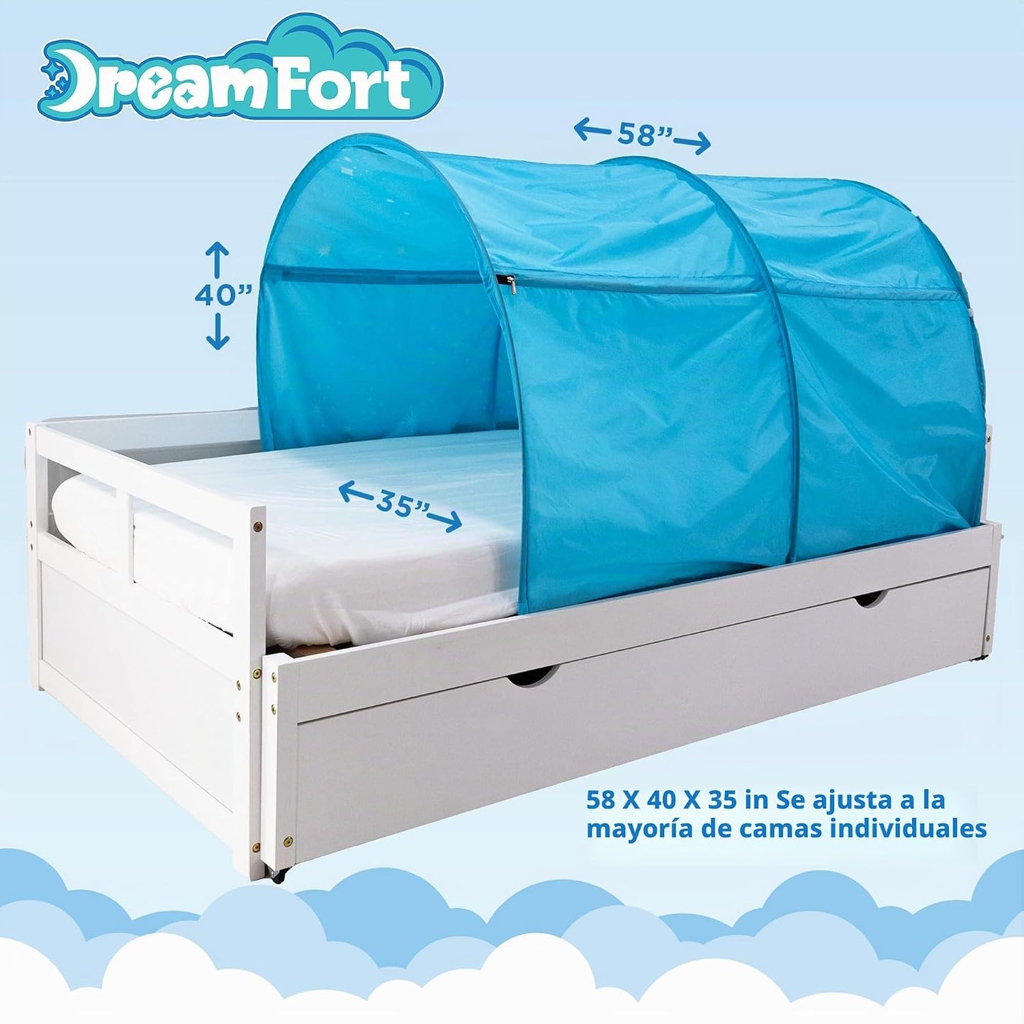 AIR FORT Original DreamFort - Toldo desplegable portátil para cama...