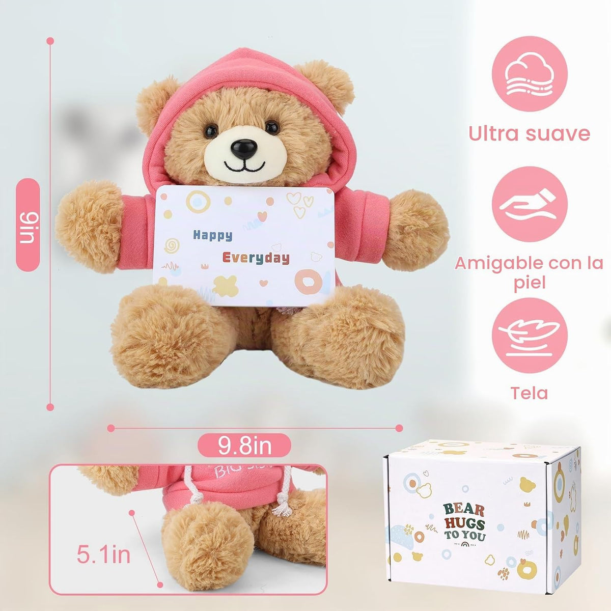 Osacoe "I'm The Big Sister" - Oso de peluche con caja d...