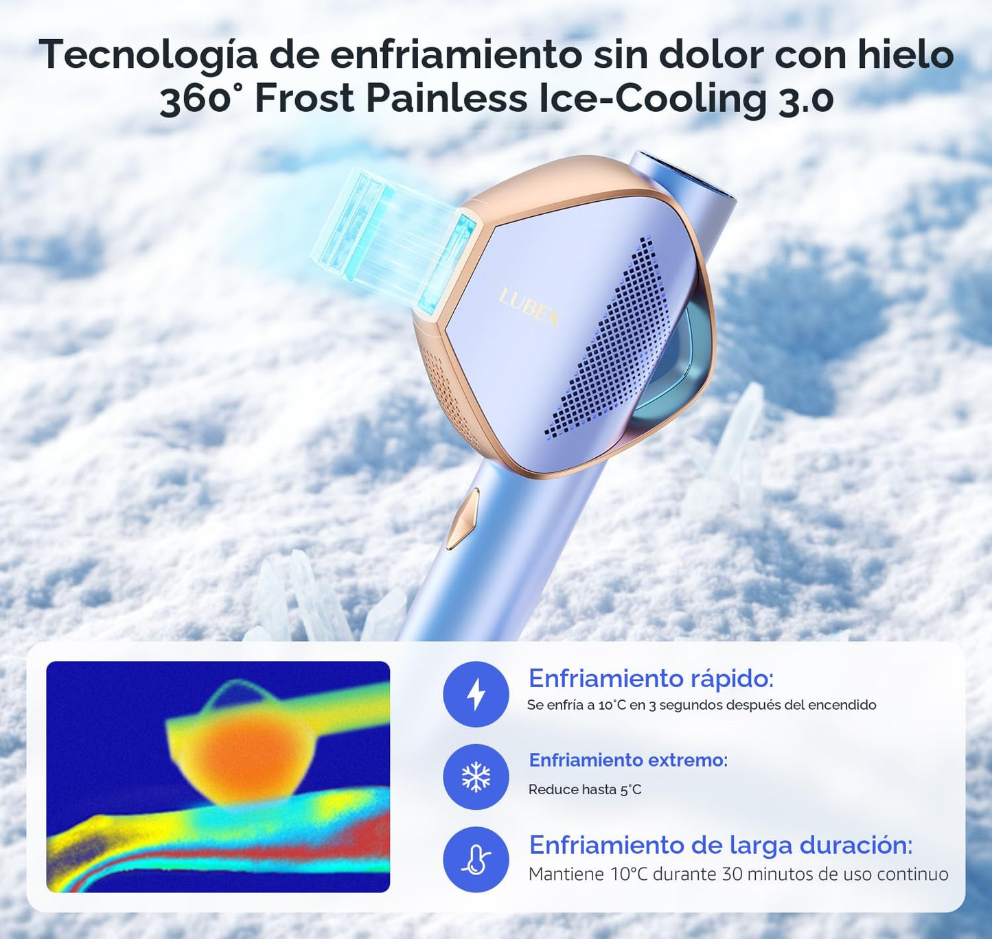 LUBEX Depilación láser IPL permanente inteligente para mujeres y ho...