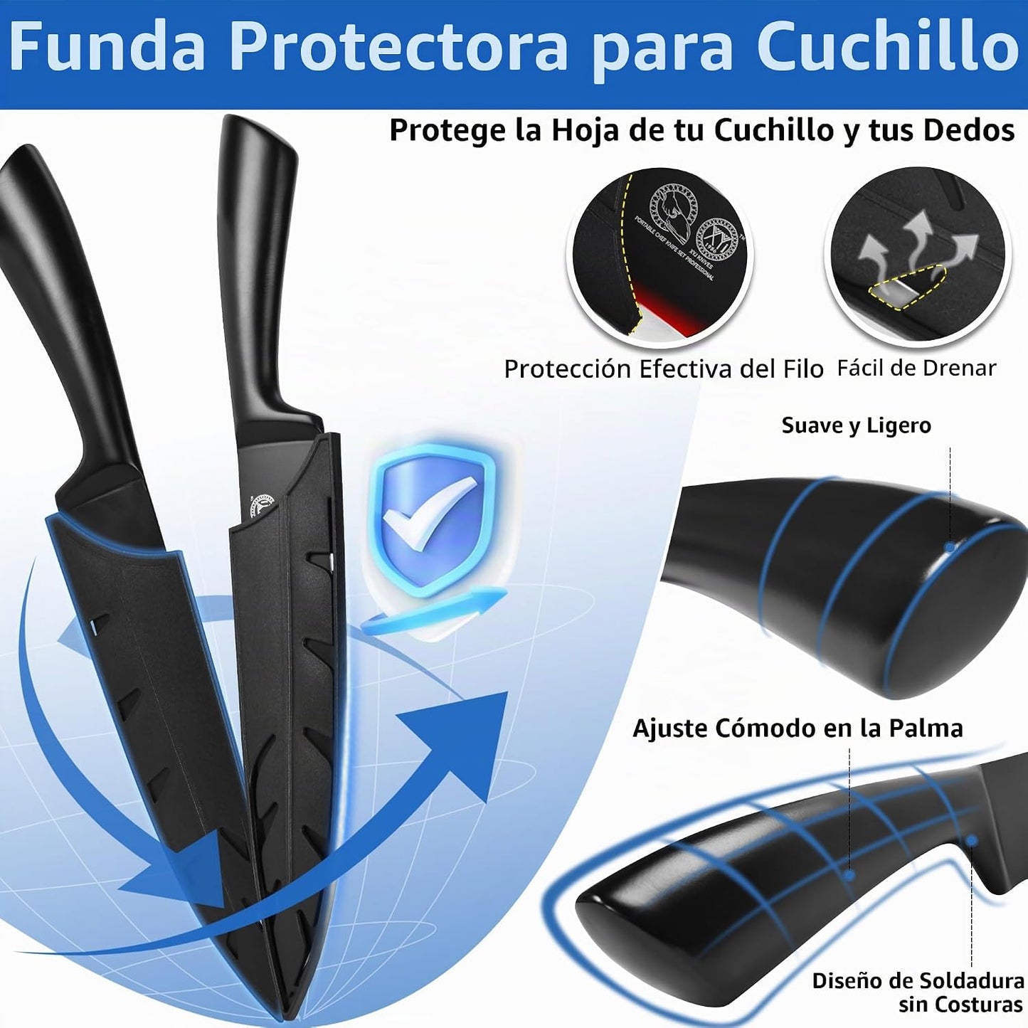 Juego de cuchillos profesionales XYJ para chefs maestros, cuchillo...