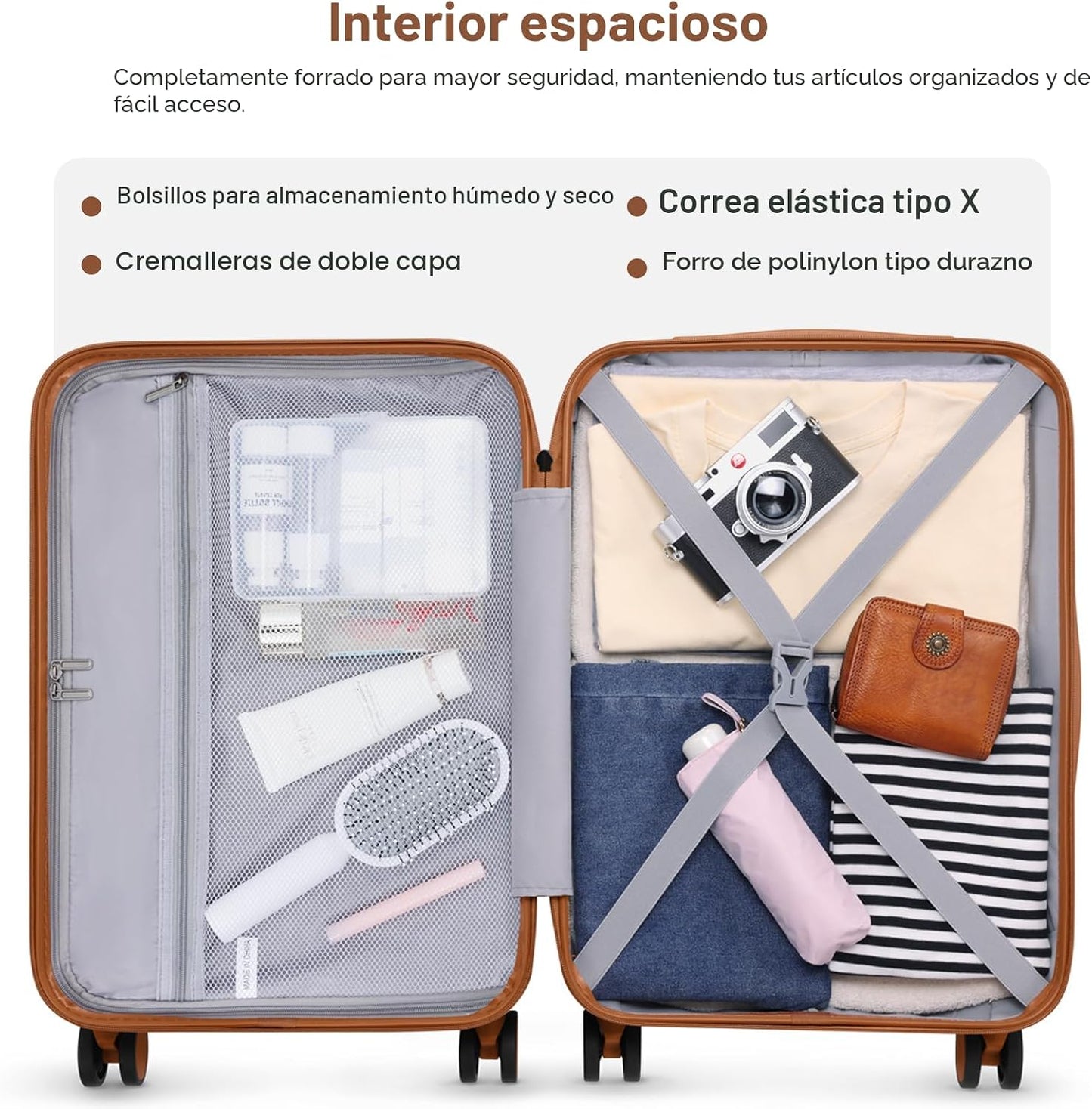 Juego de maletas UKEIN con mochila, equipaje de mano de policarbona...