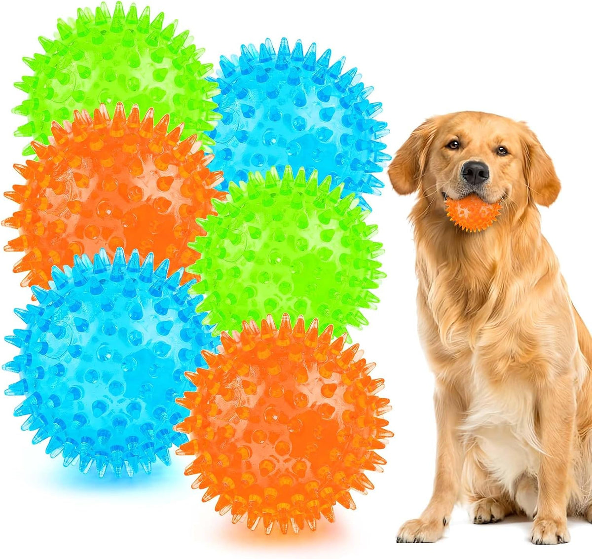 PUPTILY Juguete para cachorros de 2.5 pulgadas, bolas chirriantes p...