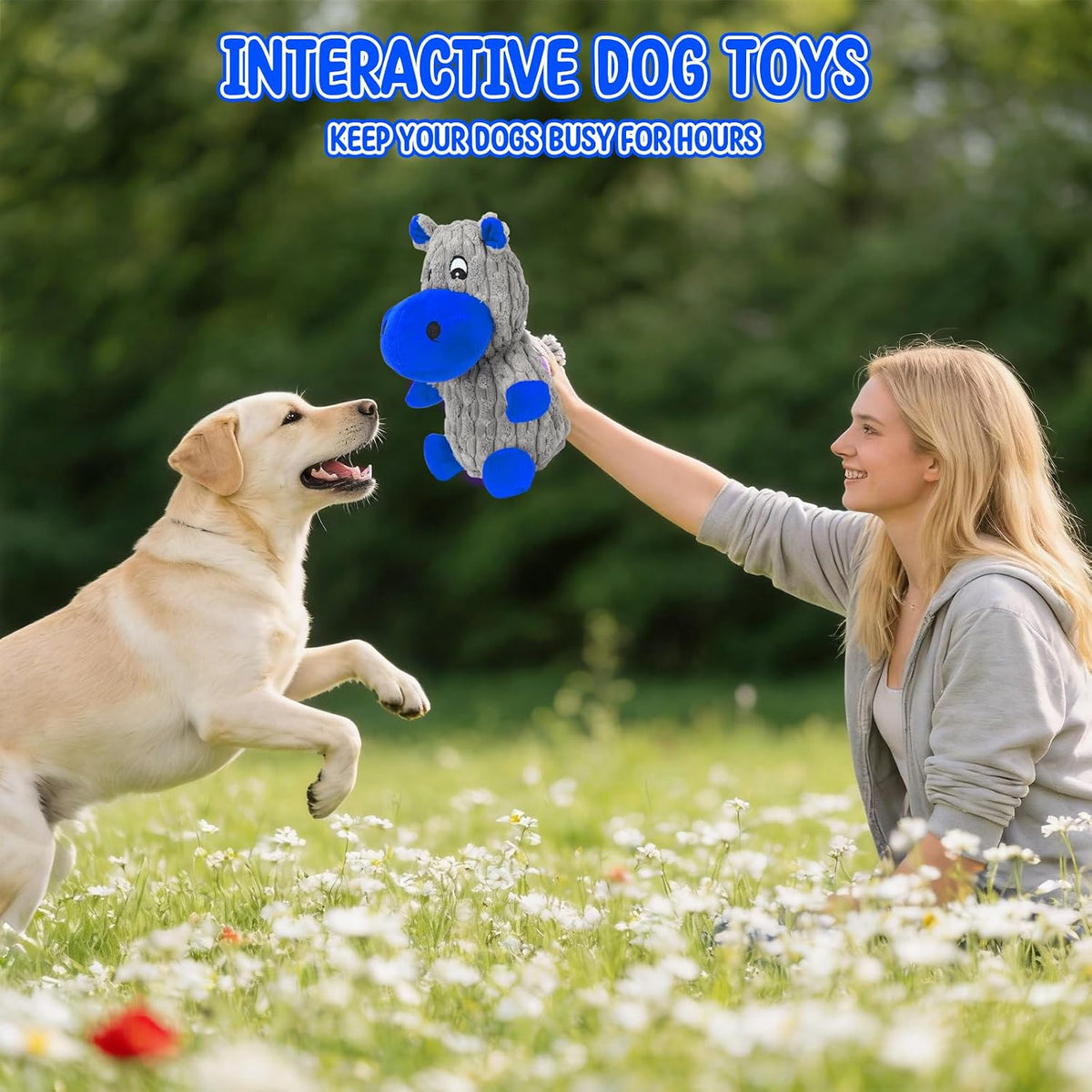 loncoldy Juguetes chirriantes para perros, animales de peluche resi...