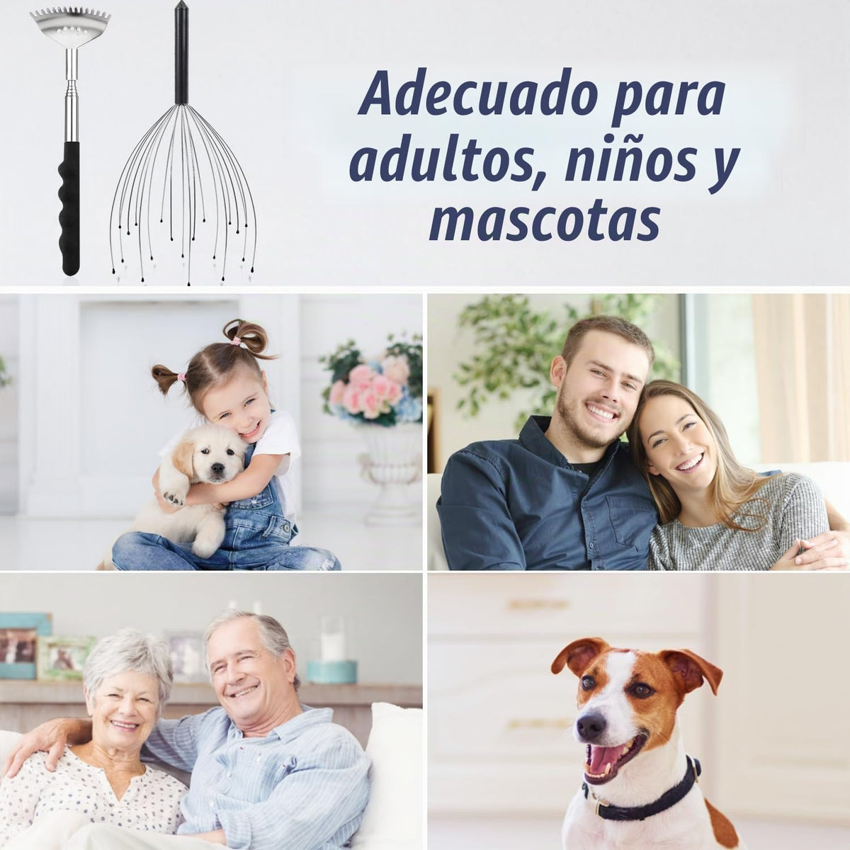 Svjetiq - Masajeador de cuero cabelludo extensible para hombres, mu...