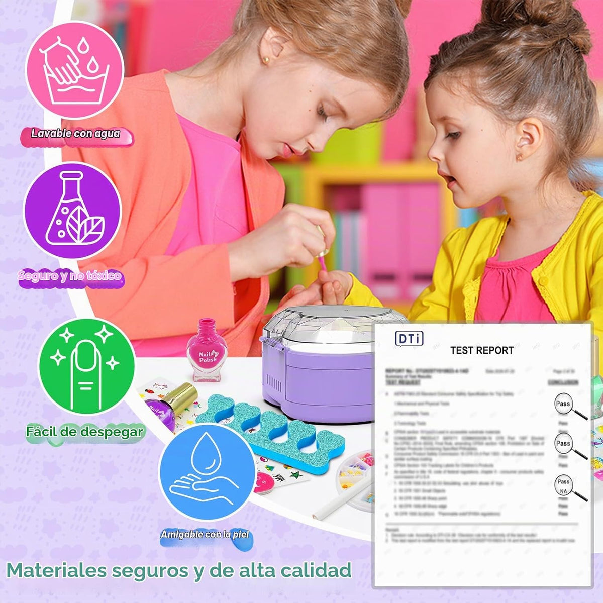 Ylovetoys Juego de esmaltes de uñas para niñas, kit de arte de uñas...
