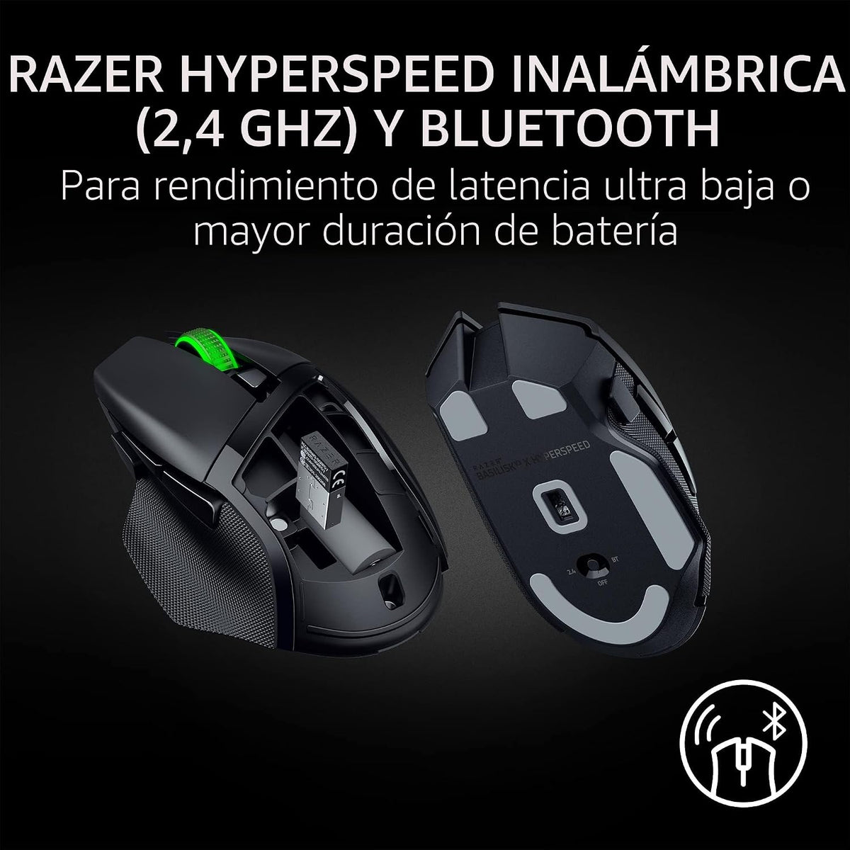 Razer Basilisk V3 X HyperSpeed - Ratón inalámbrico personalizable p...