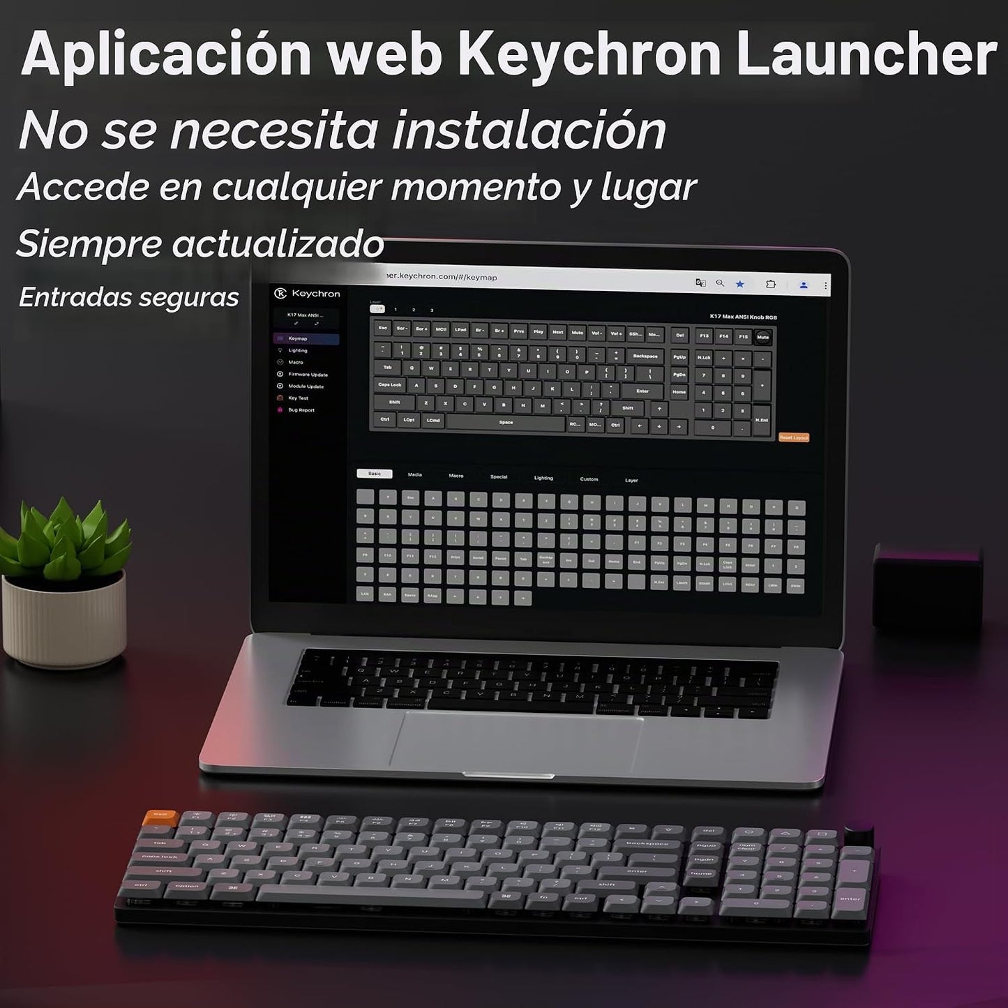 Keychron K17 Max 96% Layout QMK\/Launcher Teclado Mecánico Inalámbr...