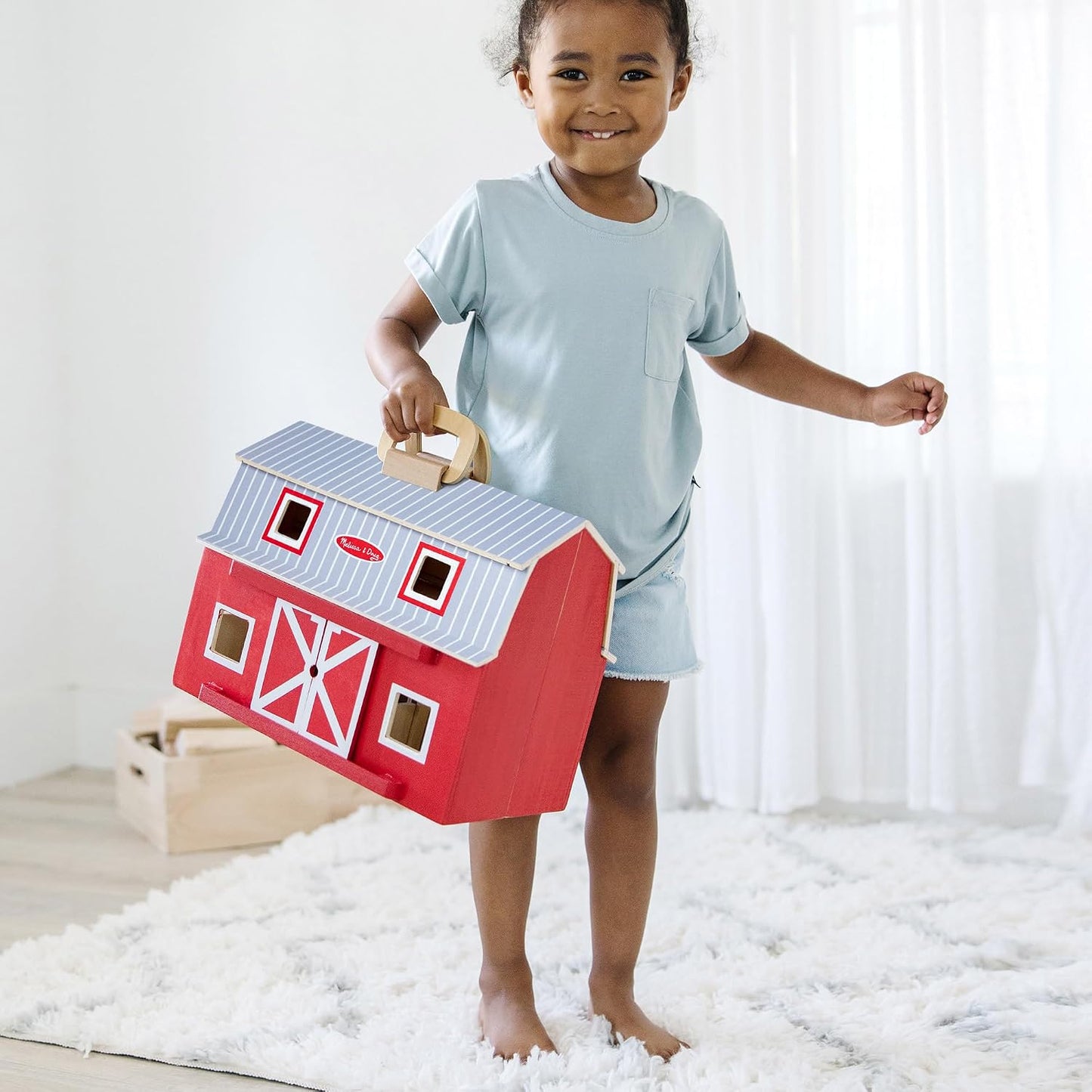 melissa &amp; doug Fold and Go de madera granero, Versión estándar,...