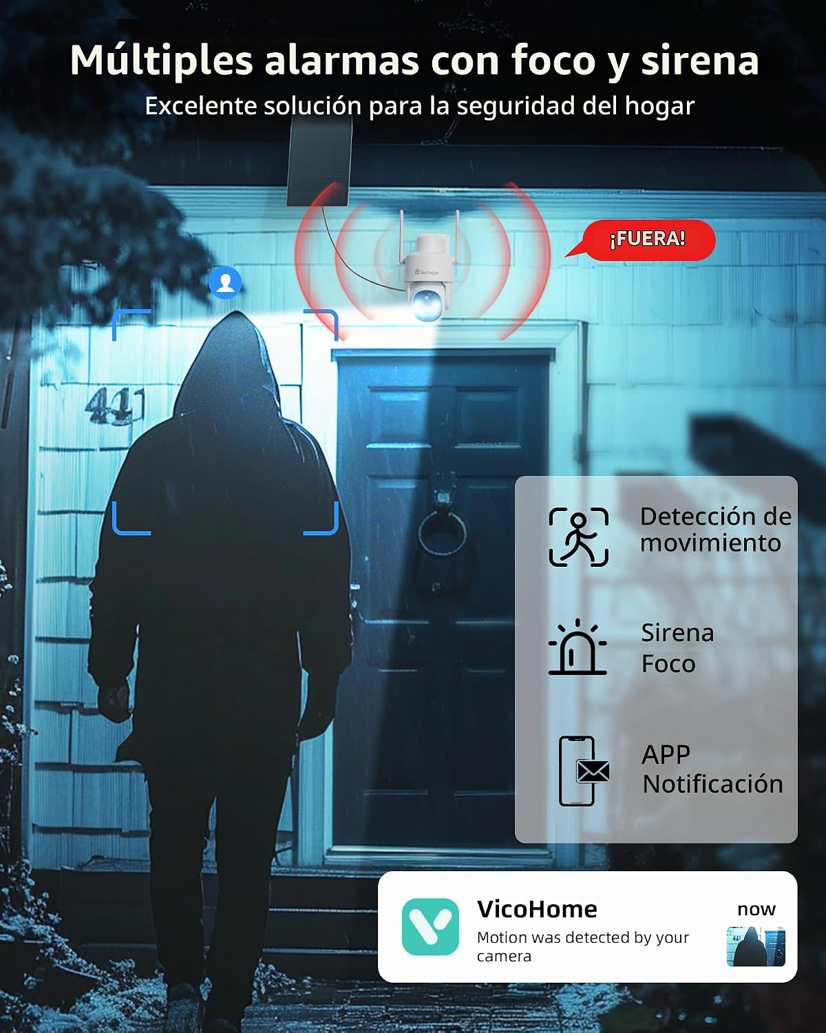Cámaras solares 2K inalámbricas para exteriores, cámaras de segurid...
