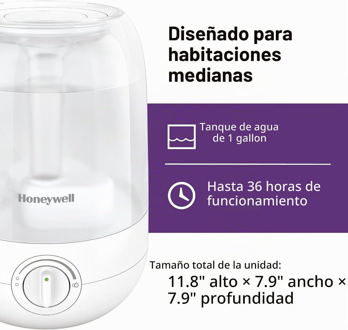 Honeywell Humidificador de niebla fría Ultra Comfort, tanque de 1 g...