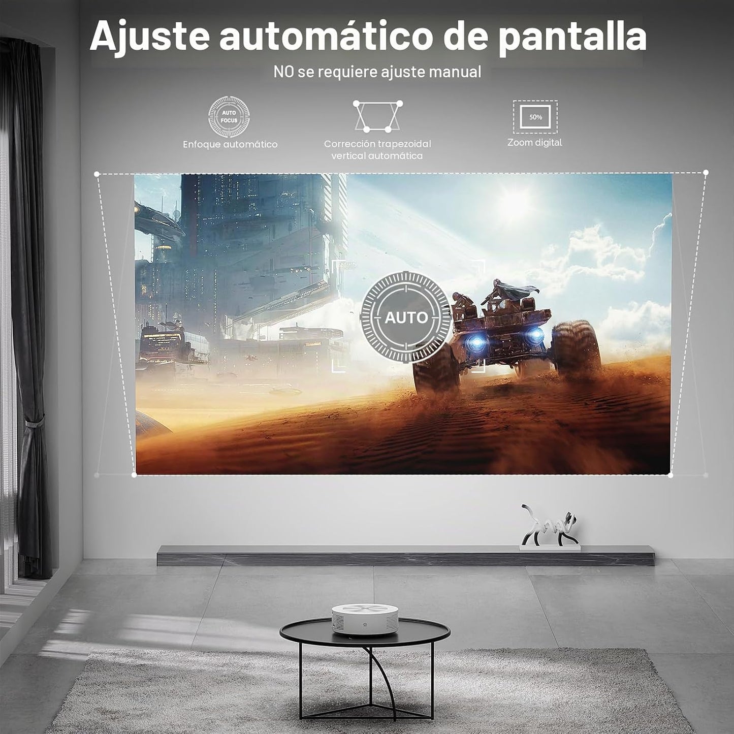 Mini proyector con WiFi y Bluetooth, proyector de película portátil...