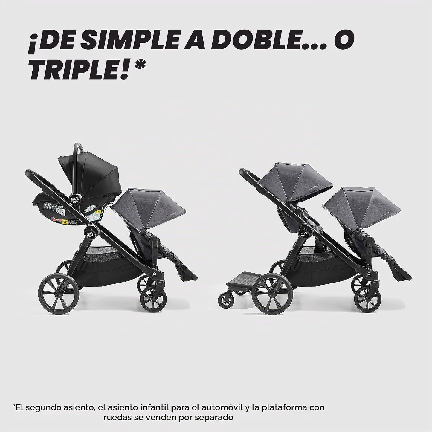 Baby Jogger City Select 2 Cochecito Modular de Individual a Doble Pike