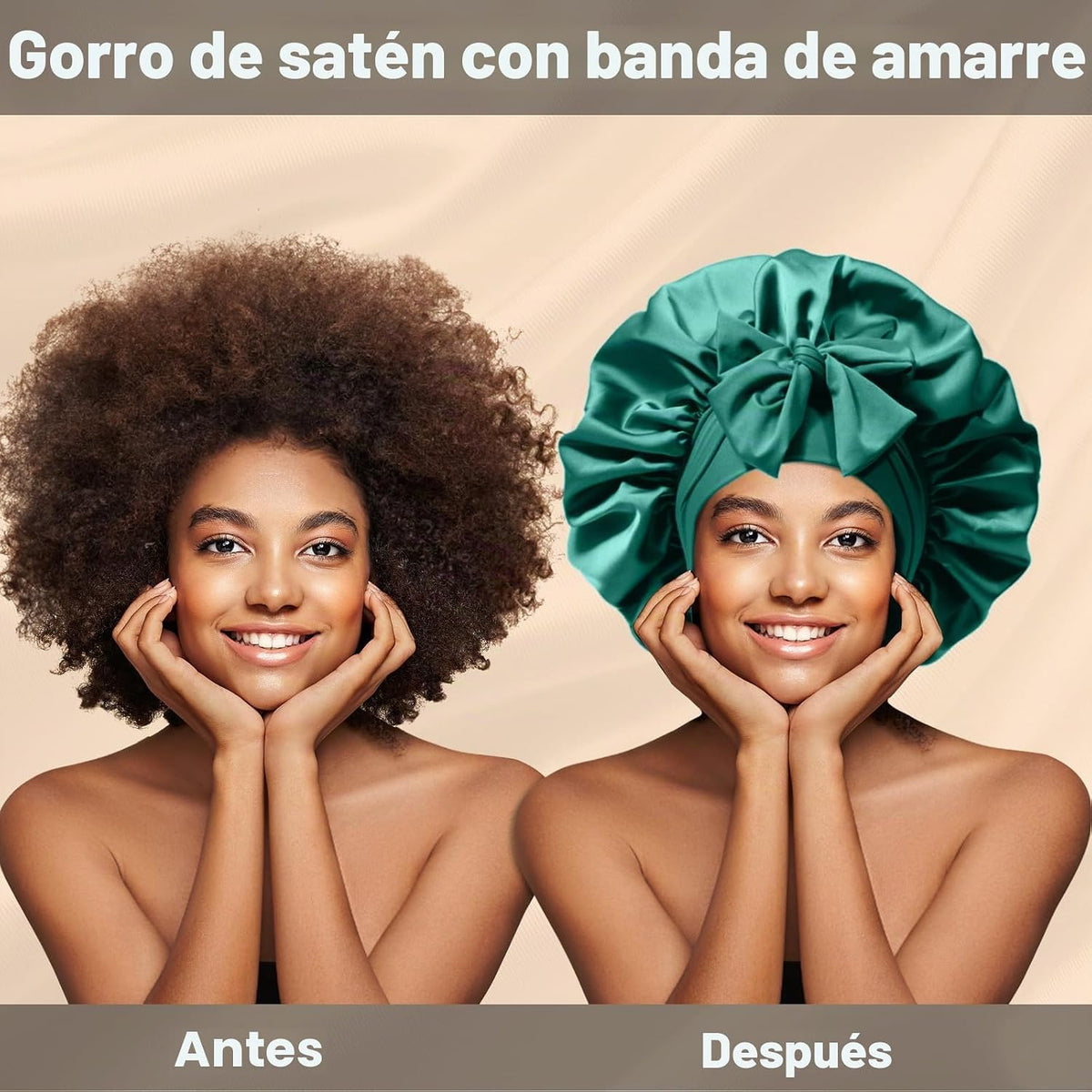 2 piezas de gorro de seda satinada para dormir para mujeres, gorro...