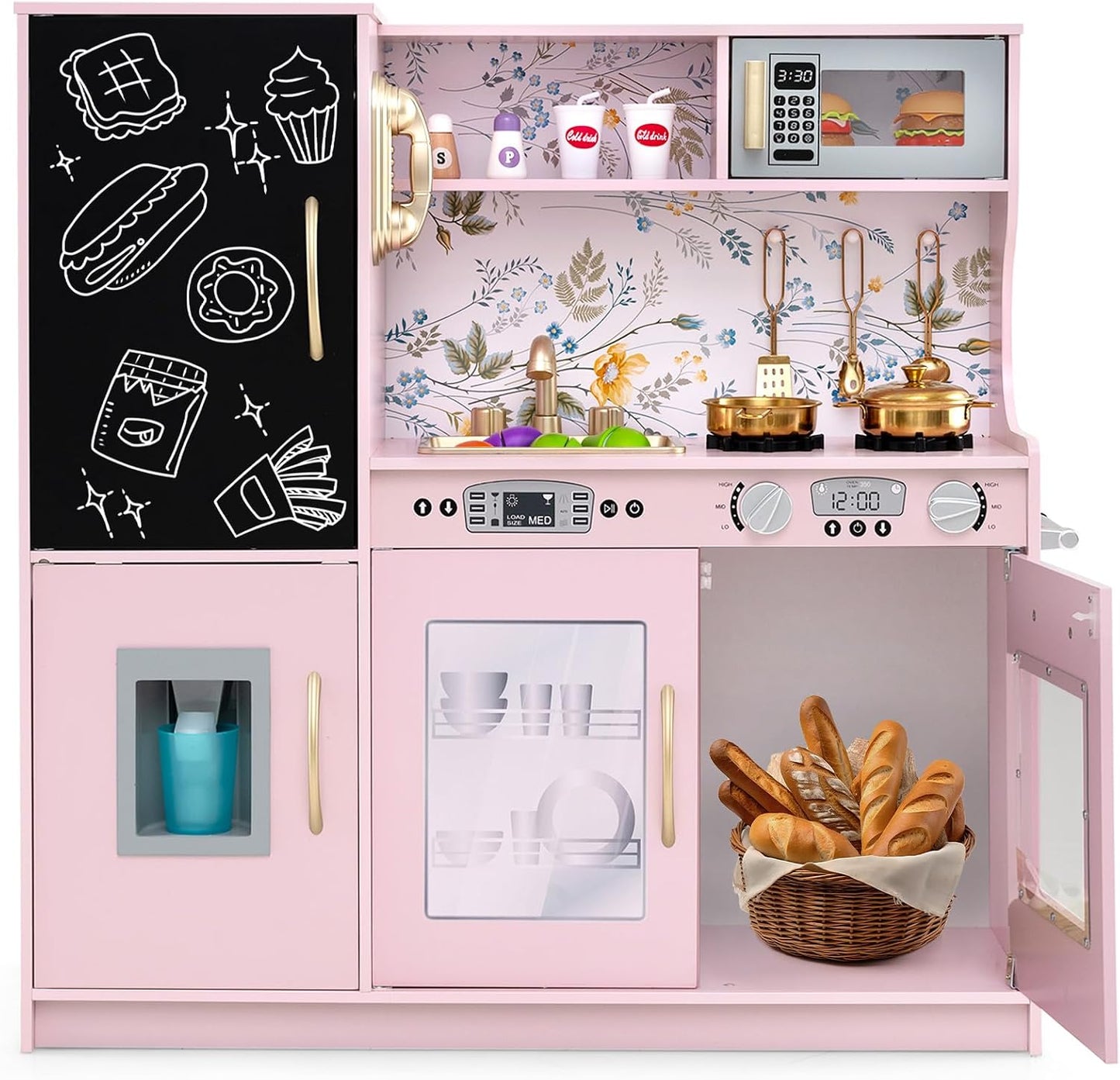 Costzon Juego de cocina para niños, juego de juguetes de cocina de...