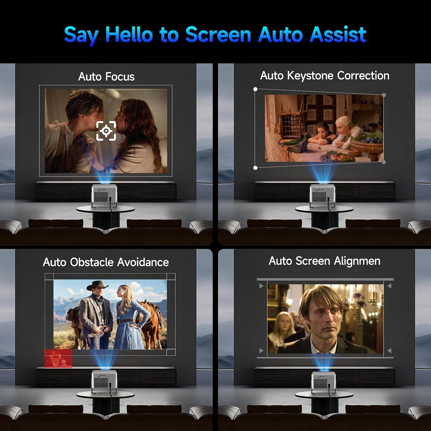 Magcubic Proyector inteligente 4K, proyector portátil con WiFi y Bl...