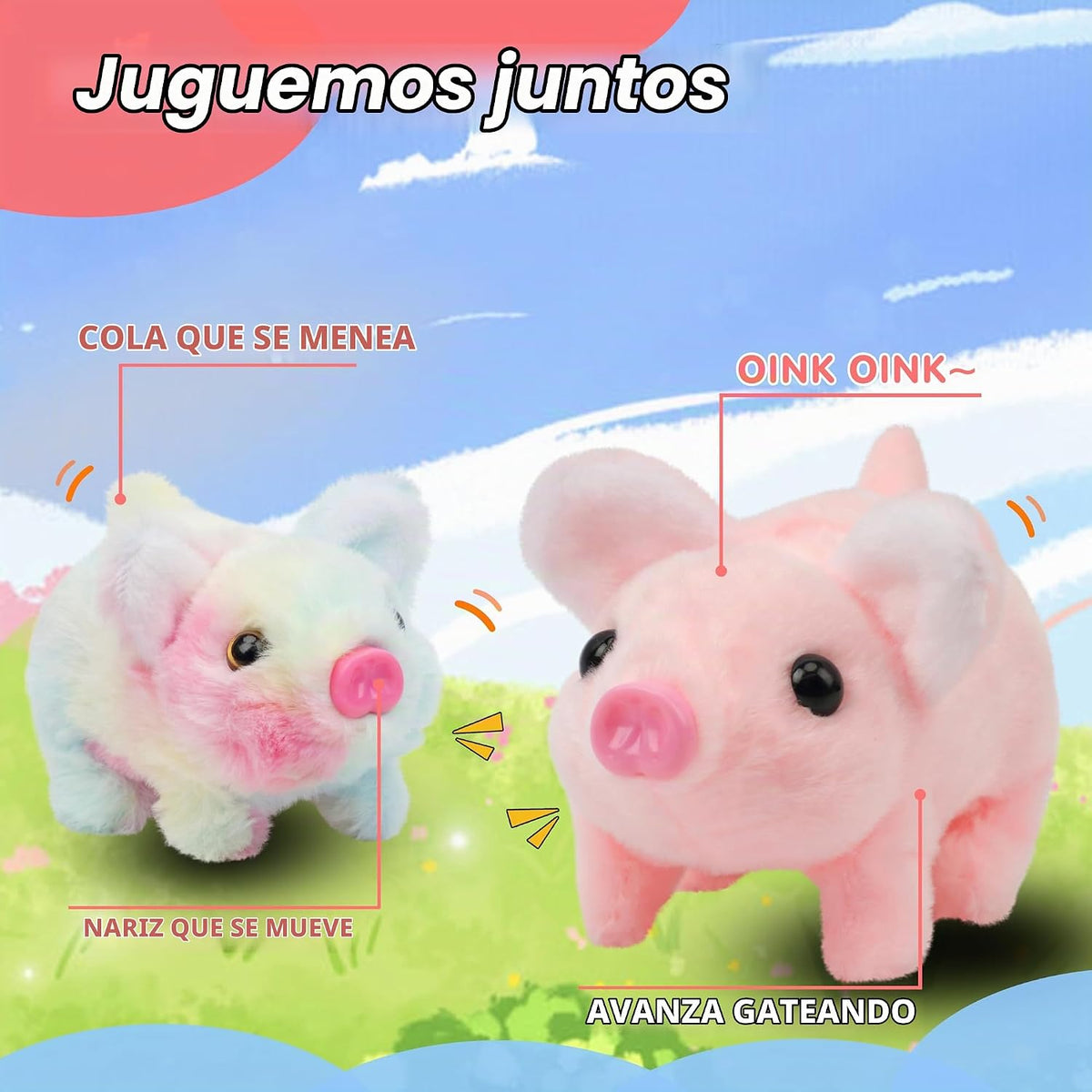 Hopearl - Cerdito caminante interactivo, cerdito electrónico de pel...